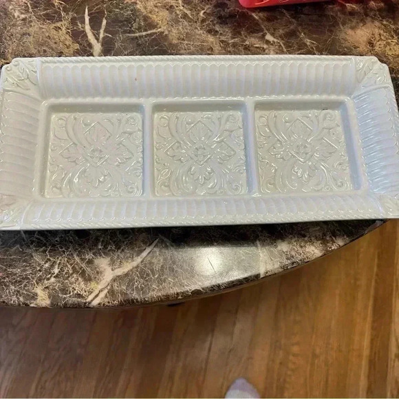 Lenox Butler's Pantry 3 part Hors D' Oeuvre tray. Pristine unused condition! - Picture 6 of 6